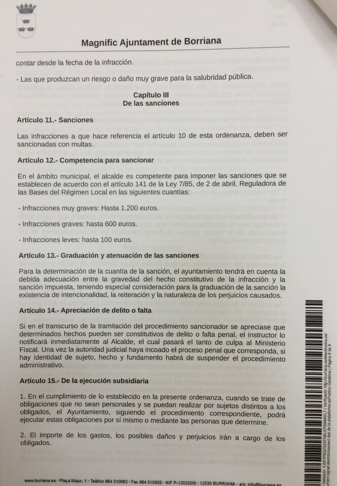 Régimen sancionador ordenanza mosquitos