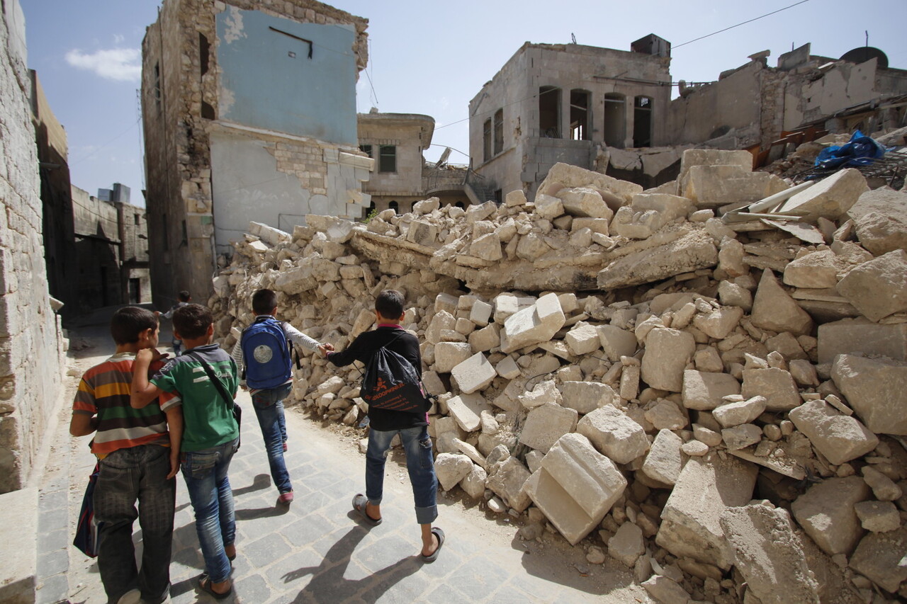 On 21 September 2016 in eastern Aleppo in the Syrian Arab Republic, Judy's schoolmates return from the first day of school passing the rubble of nearby houses. I go to school every day, except for the times when I hear the planes, Judy explains. I want the road to reopen so I can go see my brother who lives in another city and just got married. I havent even met his wife yet, says Judy. Instead, the road remained closed due to heavy bombardment and shelling. In Judys neighborhood, electricity is largely unavailable as there is a fuel shortage. One in four schools are not functioning in the Syrian Arab Republic because they have been damaged, destroyed, or serve as shelters for displaced families or are in use for military purposes. Over two million children across the country are not able to go back to learning, while another 400,000 children are at risk of dropping out, due to heavy violence, lack of safe learning environments and displacement. More than 52,000 teachers have left their jobs. Two decades of investment in learning has been wiped out, as some children have lost up five years of their education, while others have never been to school. UNICEF is supporting more than 1,200 dedicated young volunteers to conduct a door-to-door campaign to map the numbers and situations of out-of-school children, while reaching out to parents with information about the simplified school enrollment processes and the right to have an education. Also recently launched is a back-to-learning campaign that aims to reach 2.5 million children in the country, including 154,000 living in besieged and hard-to-reach areas. UNICEF will be providing educational materials, school bags and stationery. A social mobilization campaign encourages parents to send their children to school or benefit from alternative learning opportunities where schools are no longer functioning. As part of that campaign, social media, radio and television spots as well as roadside