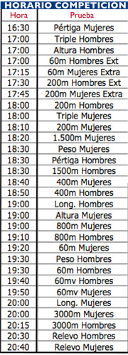 HORARIO COPA REINA 2017