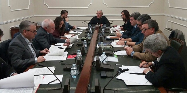 M.J. Amigó, Joan Ribó y Xavier Rius en la reunión del Museu de la Mar.