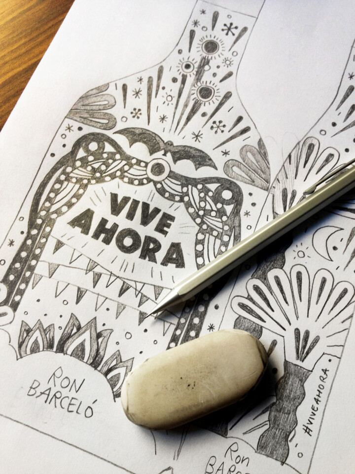 Boceto Ron Barceló Ed. Limitada Fallas .- Malota