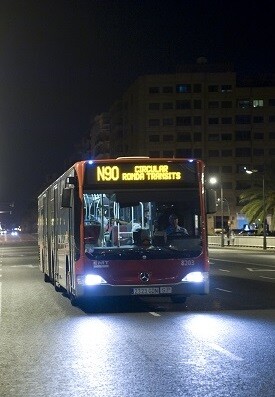 Línea nocturna. (EMT) autobús.
