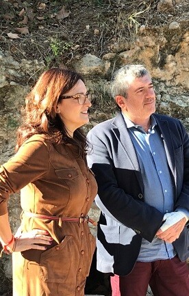Josep Bort y Maria Josep Ortega durante la visita a Carlet.