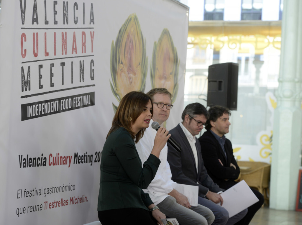 valencia 19/02/2018 La regidora de Turisme, Sandra Gómez, presenta en roda de premsa el València Culinary Meeting. Mercat de Colón.   foto Jose Jordan