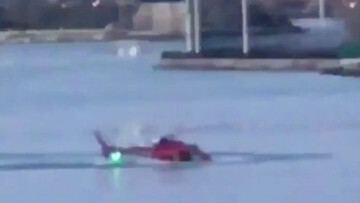 Helicoptero se estrella rio Nueva York