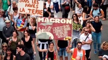 Macron Manifestacion contra