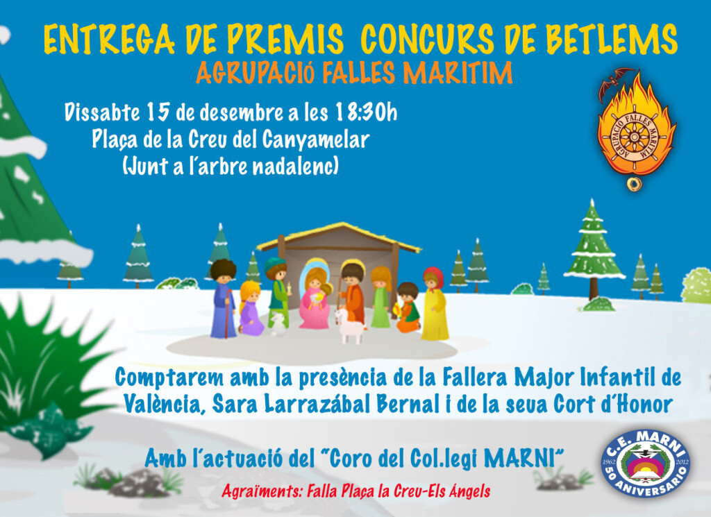 Cartel Premios Belenes Agrupación Fallas Marítimo 2018