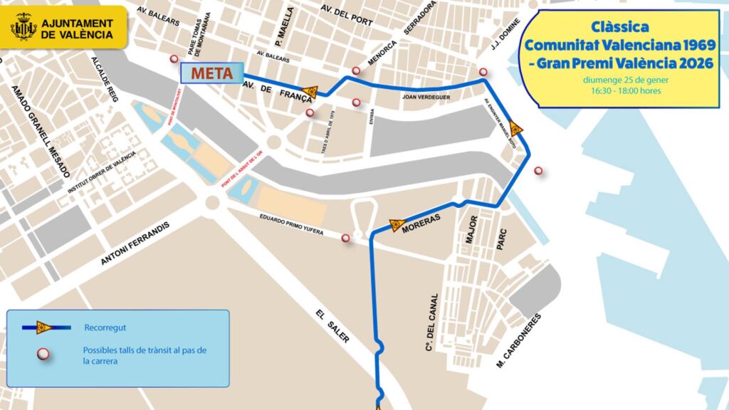 Calles cortadas este domingo la llegada de la 42ª Clàssica Comunitat Valenciana 1969 2 0123 Transit. Classica CV 1969 web