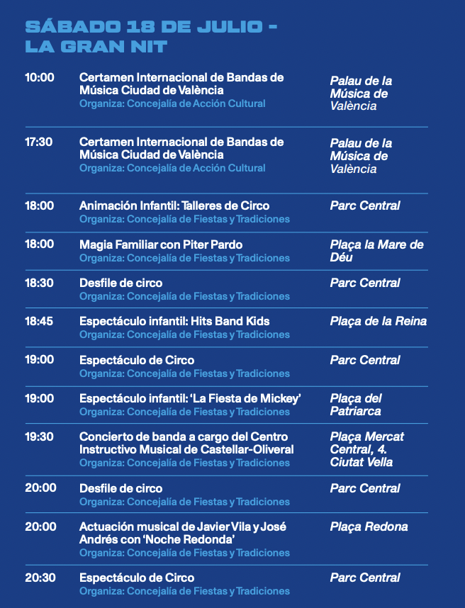 La Gran Nit de la Fira de Juliol llenará Valencia de música, circo y actividades familiares el próximo 18 de julio 4 HNSSlqMWMAAyY m