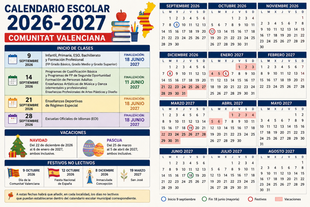 Calendario escolar 2026 2027